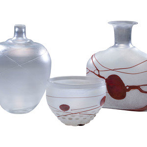 Three Art Glass Vessels by Bertil