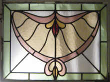Three Art Nouveau stained glass