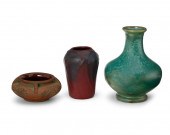 THREE ART POTTERY CERAMIC VASE
