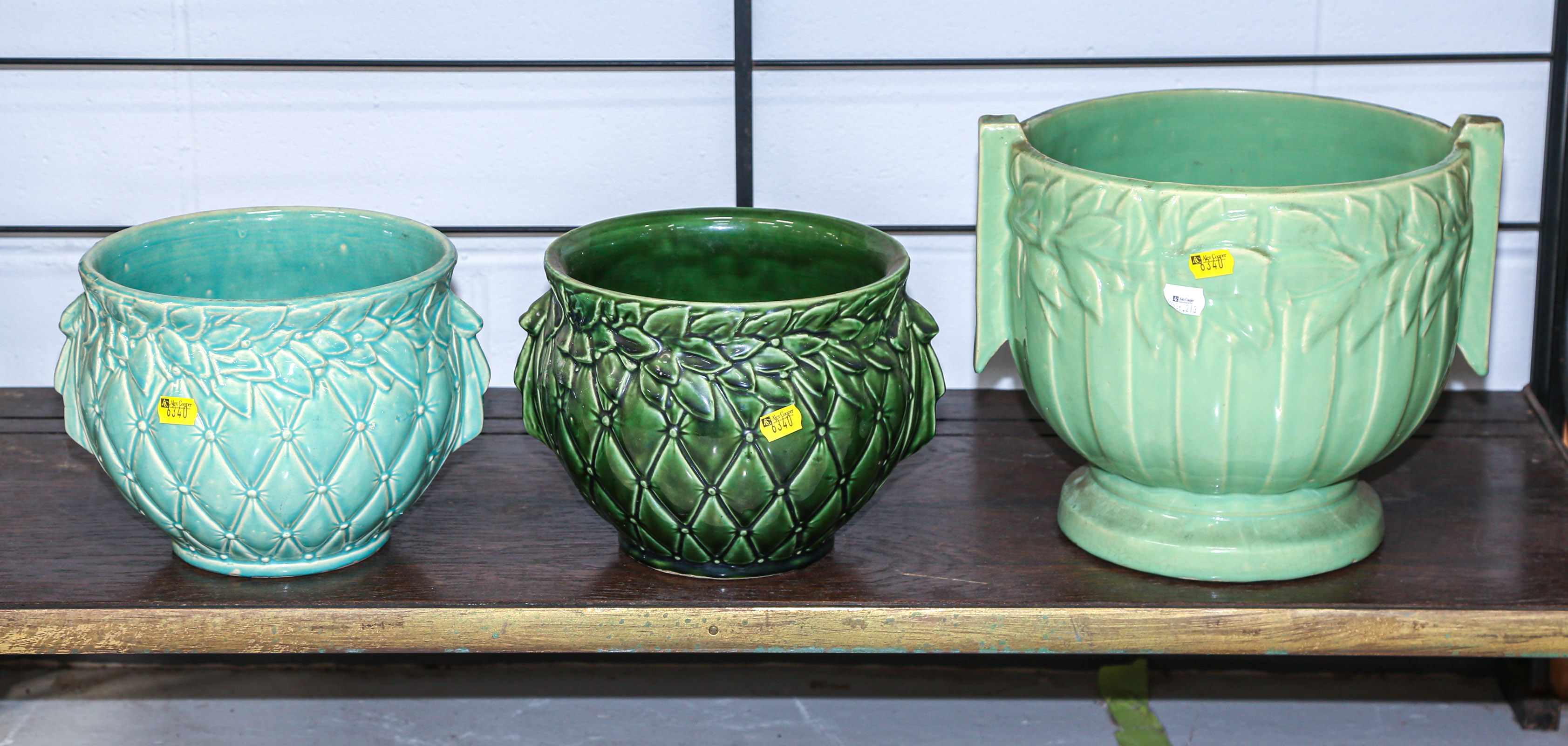 THREE ART POTTERY JARDINIERES