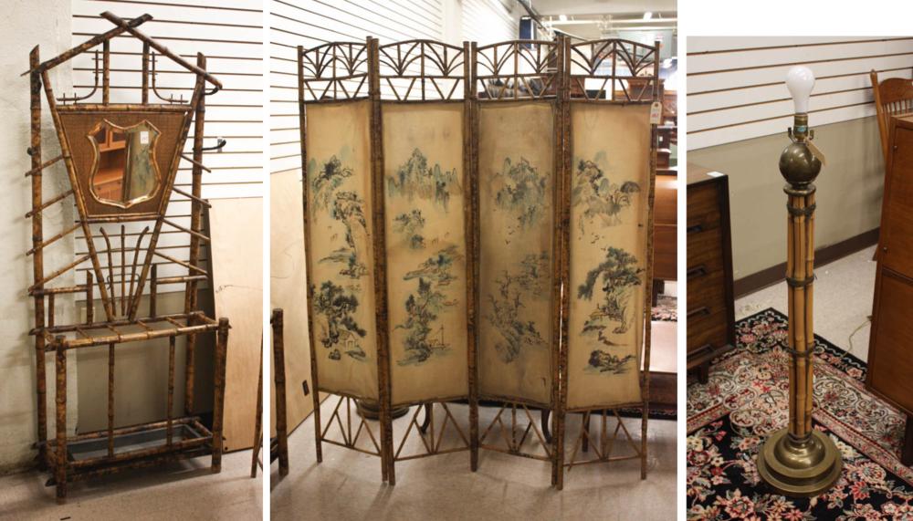 THREE ARTICLES OF BAMBOO FURNITURE:
