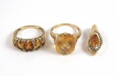 THREE ARTICLES OF CITRINE AND