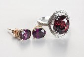 THREE ARTICLES OF GARNET JEWEL