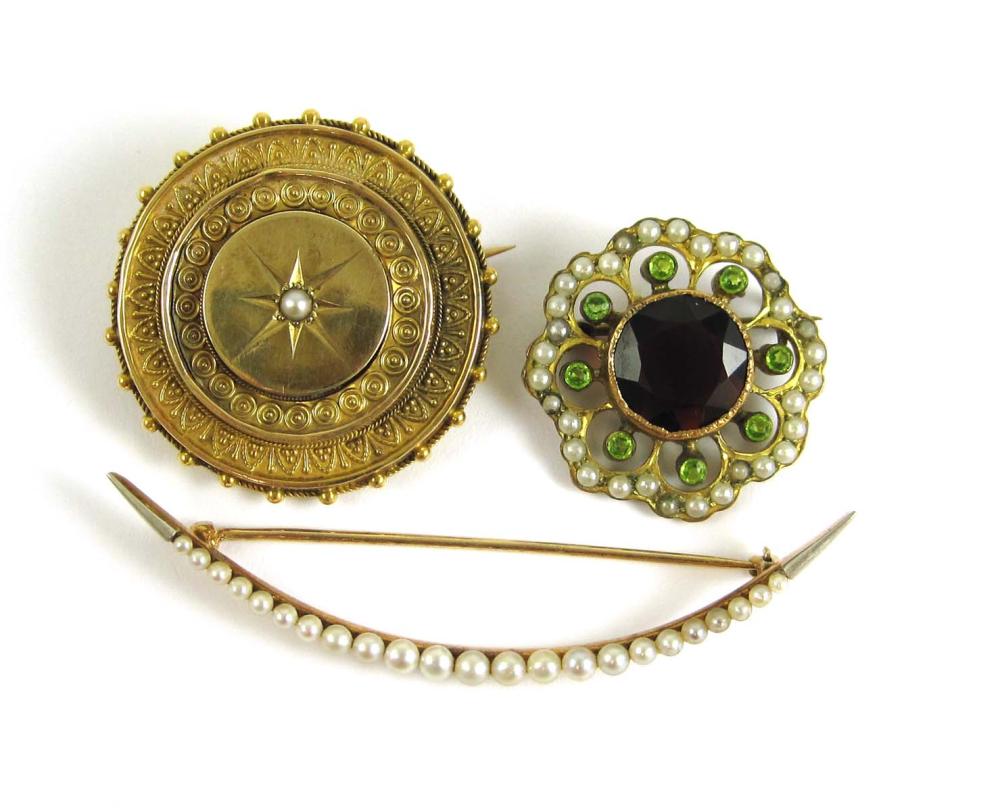 THREE ARTICLES OF SEED PEARL