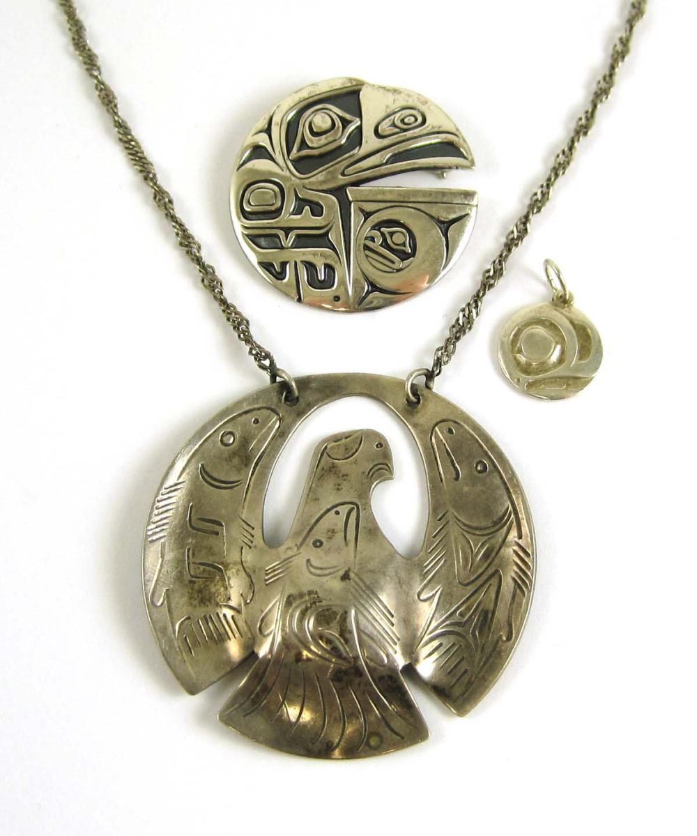 THREE ARTICLES OF SILVER TRIBAL