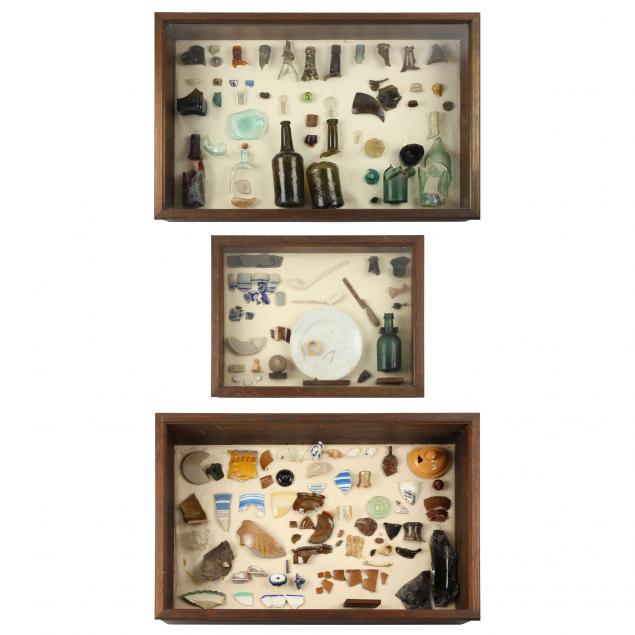 THREE ARTIFACT DISPLAYS