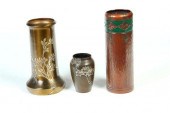 THREE ARTS AND CRAFT VASES.  A