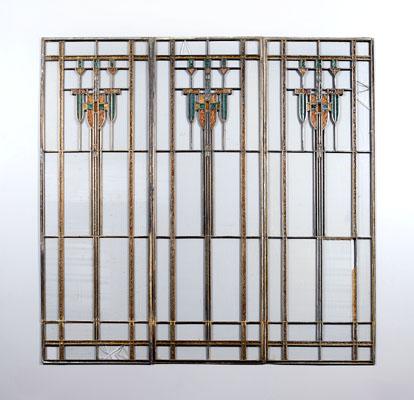 Three Arts and Crafts windows,