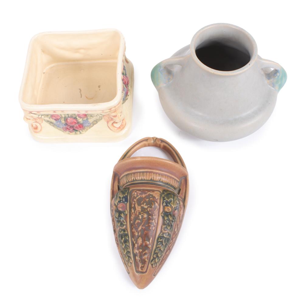 THREE ARTS & CRAFTS POTTERY: