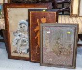 THREE ARTWORKS Including frame