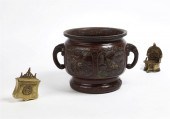 THREE ASIAN BRONZE TABLE ARTIC