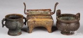THREE ASIAN BRONZE VESSELSThre