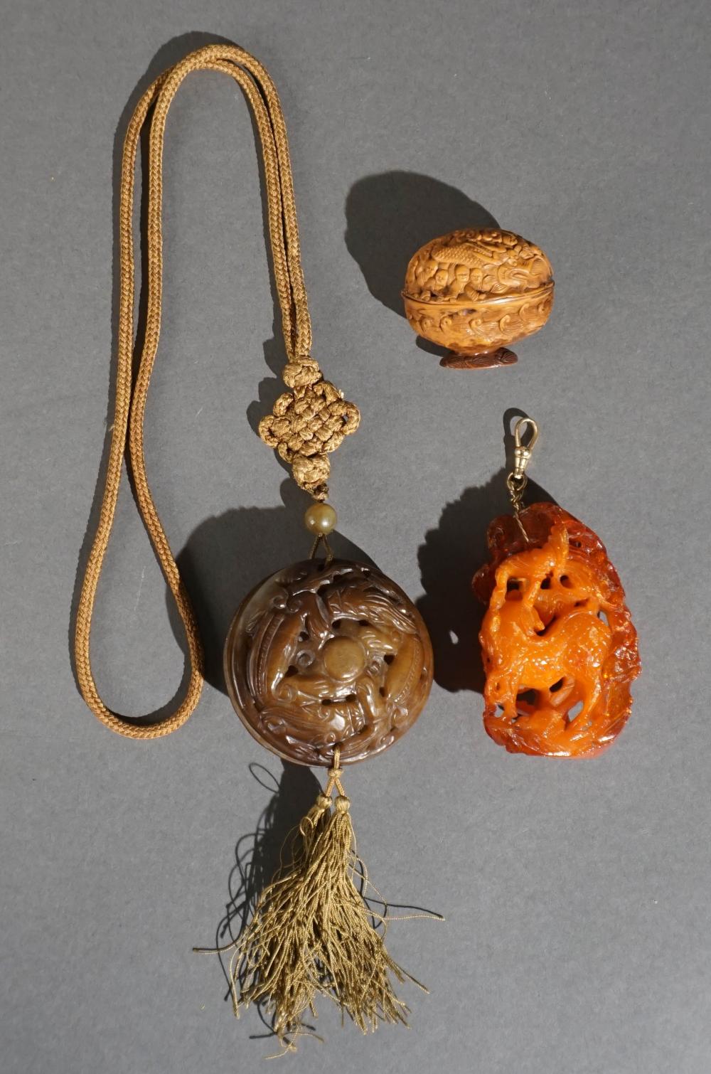 THREE ASIAN CARVINGS L OF LOWER