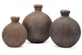 THREE ASIAN CHAIN MAIL COVERED