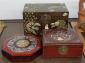 THREE ASIAN DECORATED BOXESThr