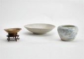 THREE ASIAN GLAZED CERAMIC TAB