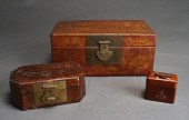 THREE ASIAN LACQUER BOXESThree
