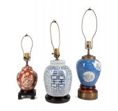 THREE ASIAN PORCELAIN TABLE LA