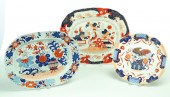 THREE ASIAN STYLE PLATTERS.  E