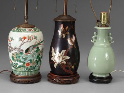 Three Asian vases: one Chinese