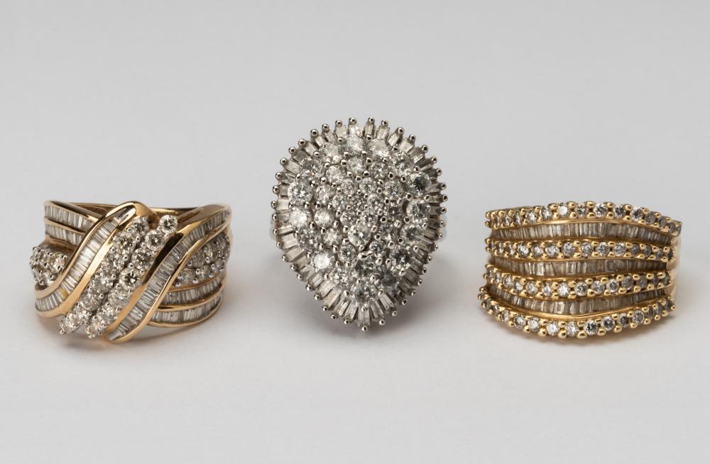 THREE ASSORTED 14 KARAT GOLD &