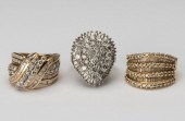 THREE ASSORTED 14 KARAT GOLD &