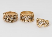 THREE ASSORTED 14 KARAT YELLOW