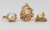 THREE ASSORTED 14 KARAT YELLOW