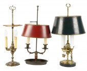 THREE ASSORTED BRASS BOUILLOTT