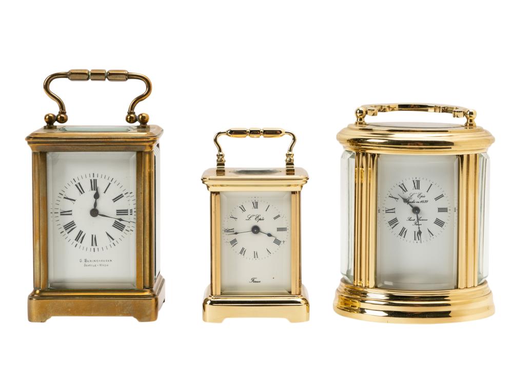 THREE ASSORTED BRASS CARRIAGE