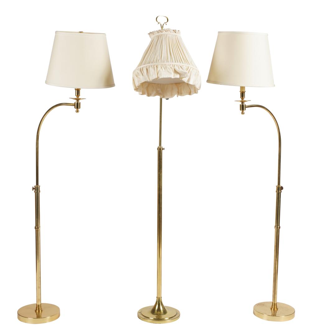 THREE ASSORTED BRASS FLOOR