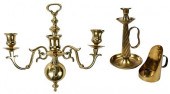 THREE ASSORTED EARLY BRASS OBJ