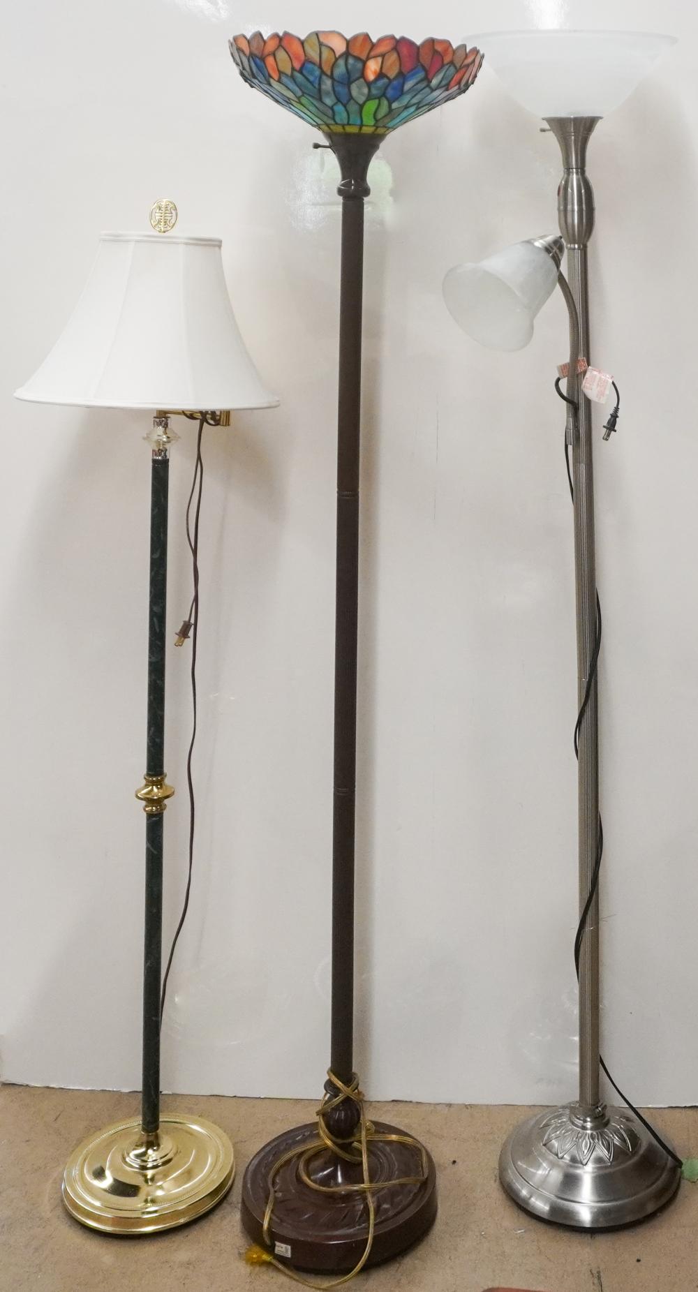 THREE ASSORTED FLOOR LAMPS,