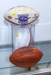 THREE ASSORTED FOOTBALLS Inclu