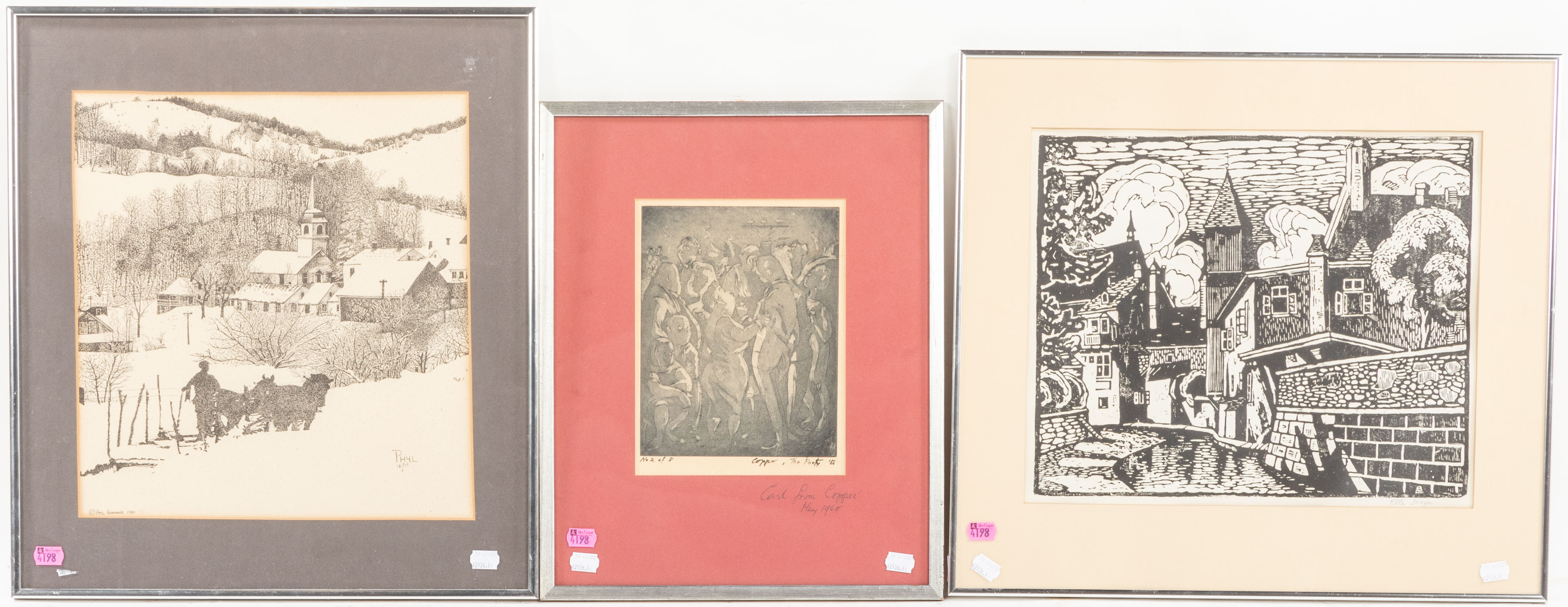 THREE ASSORTED FRAMED ARTWORKS