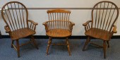 THREE ASSORTED FRUITWOOD ARMCH