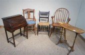 THREE ASSORTED FRUITWOOD CHAIR