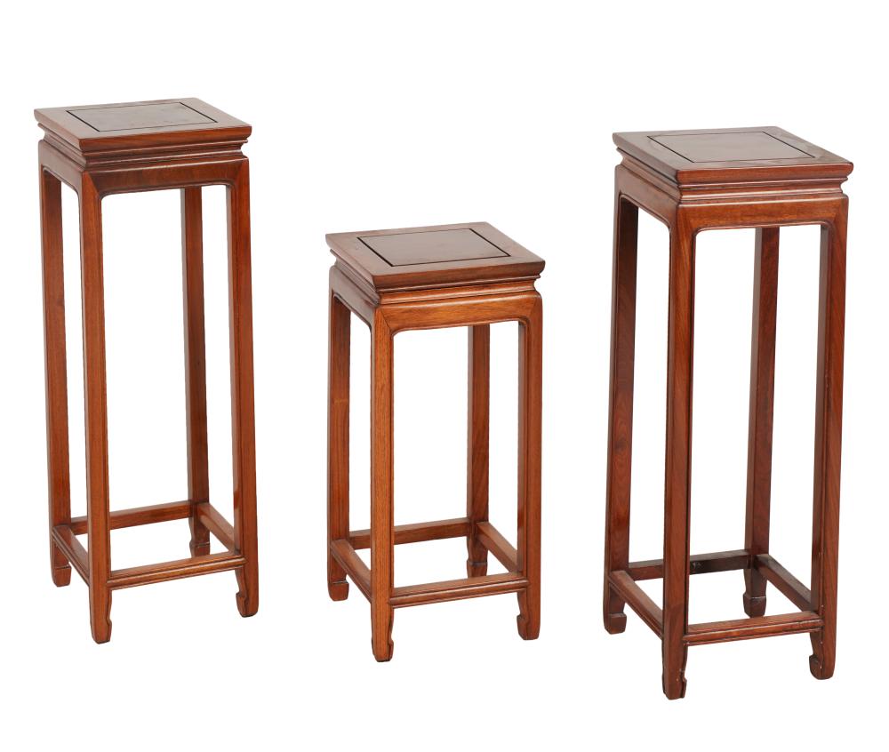 THREE ASSORTED LIGHT-WOOD ASIAN