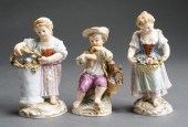 THREE ASSORTED MEISSEN FIGURIN