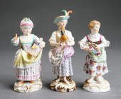 THREE ASSORTED MEISSEN LACE AN