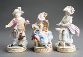 THREE ASSORTED MEISSEN LACE FI