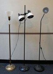 THREE ASSORTED METAL FLOOR LAM
