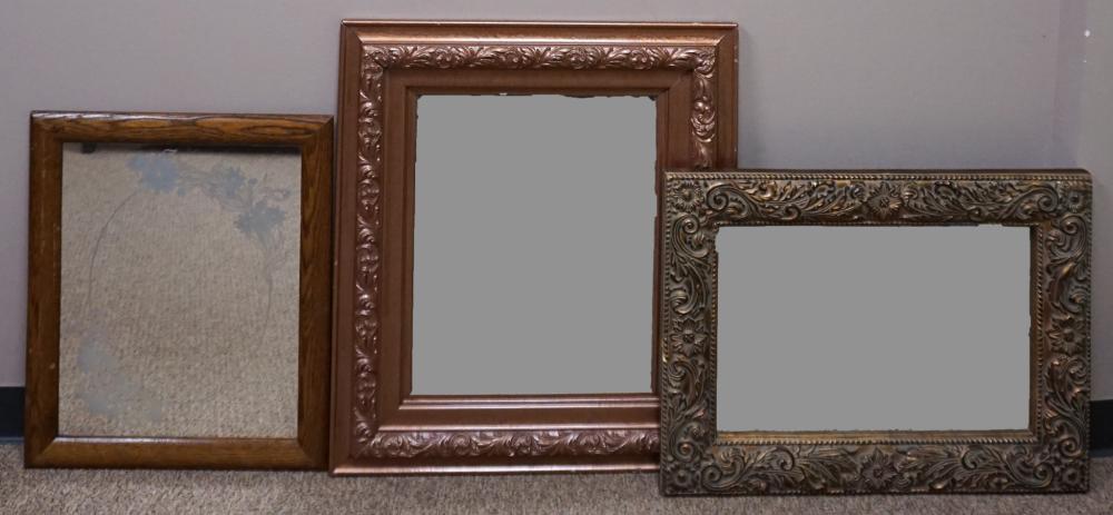THREE ASSORTED MIRRORS, LARGEST: 32