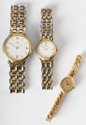 THREE ASSORTED OMEGA WATCHESTh