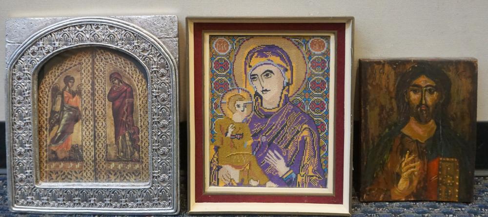 THREE ASSORTED ORTHODOX ICONS: