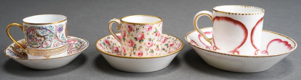 THREE ASSORTED SEVRES-TYPE ROSE AND