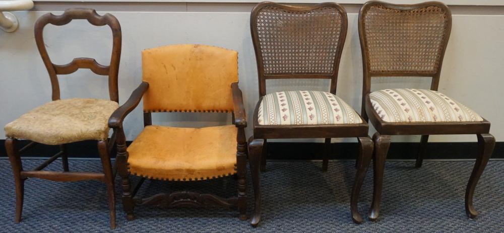 THREE ASSORTED SIDE CHAIRS AND