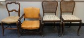 THREE ASSORTED SIDE CHAIRS AND