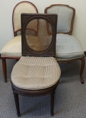 THREE ASSORTED SIDE CHAIRSThre