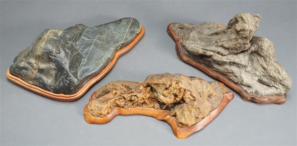 THREE ASSORTED SUISEKI STONES,